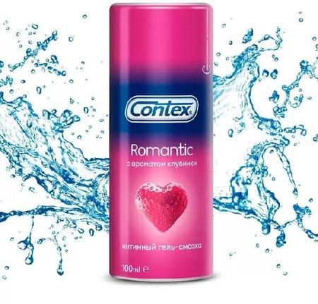 Фото Контекс Romantic, гель-смазка с ароматом клубники, 100 мл