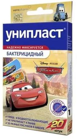 Фото Пластырь Унипласт бактерицидный Детский Тачки, 20 шт.