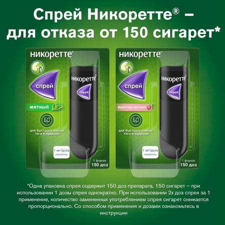 Фото Никоретте, спрей фруктово-мятный для рта, 150 доз (13.2 мл)