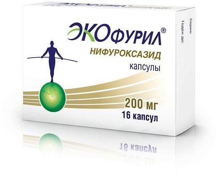 Фото Экофурил, капсулы 200 мг, 16 шт.