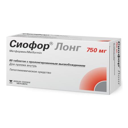 Фото Сиофор Лонг, таблетки с пролонгированным высвобождением 750 мг, 60 шт.