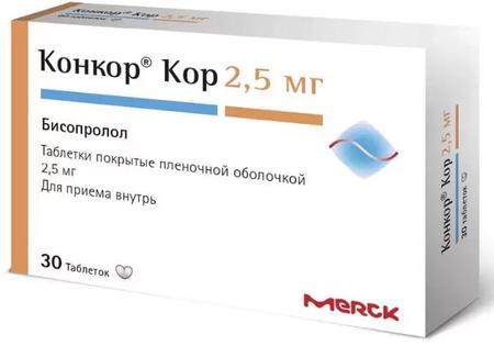 Фото Конкор Кор, таблетки покрыт. плен. об. 2.5 мг, 30 шт.