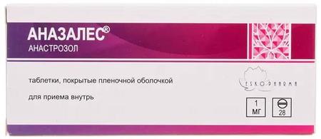 Фото Аназалес, таблетки покрыт. плен. об. 1 мг, 28 шт.
