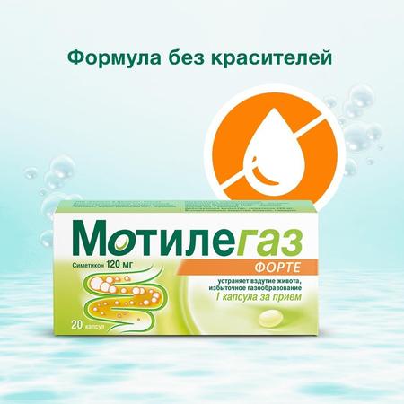 Фото Мотилегаз Форте, капсулы 120 мг, 20 шт.