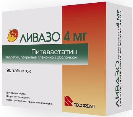 Фото Ливазо, таблетки покрыт. плен. об. 4 мг, 90 шт.