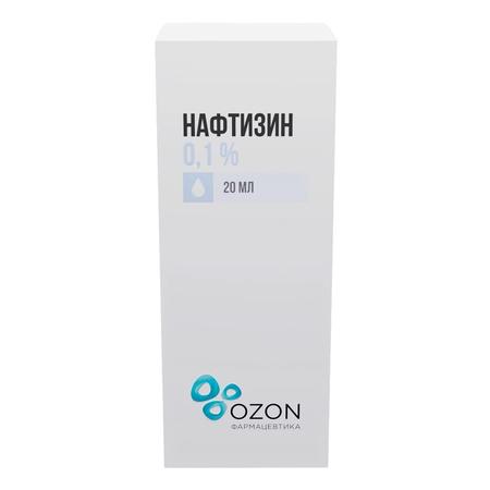 Фото Нафтизин, капли назальные 0,1 %, флакон 20 мл