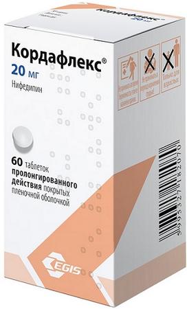 Фото Кордафлекс, таблетки пролонг. покрыт. плен. об.  20 мг, 60 шт.