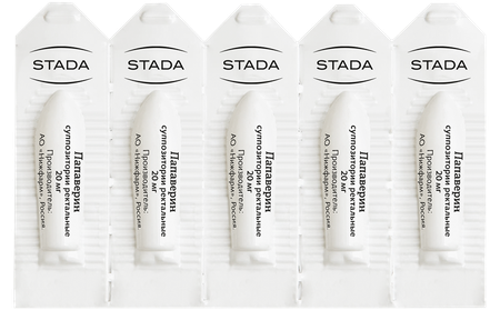 Фото Папаверин, суппозитории ректальные 20 мг, 10 шт.