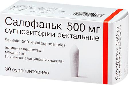 Фото Салофальк, суппозитории ректальные 500 мг, 30 шт.