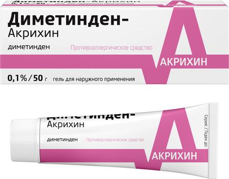 Фото Диметинден-Акрихин, гель 0.1%, 50 г