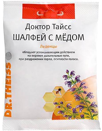 Фото Доктор Тайсс, леденцы (шалфей с медом), 50 г
