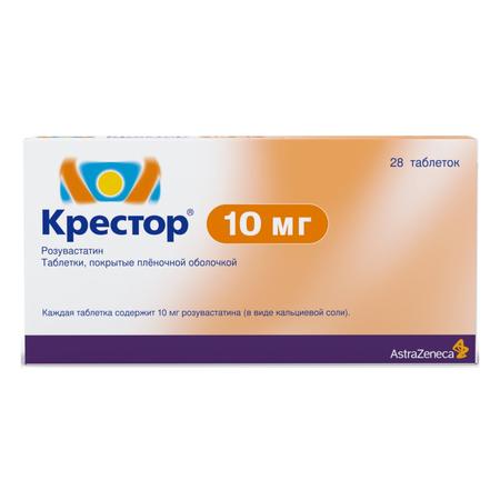 Фото Крестор, таблетки в плёночной оболочке 10 мг, 28 шт.