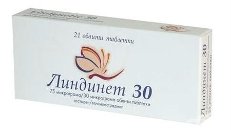 Фото Линдинет 30, таблетки покрыт. плен. об. 30 мкг+75 мкг, 21 шт.