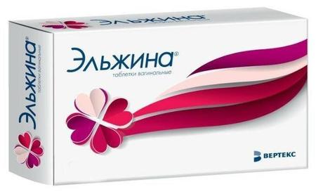 Фото Эльжина, таблетки вагинальные 65000 МЕ+500 мг+3 мг+100 мг, 9 шт.