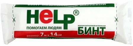 Фото Бинт HELP марлевый нестерильный 7 м х 14 см