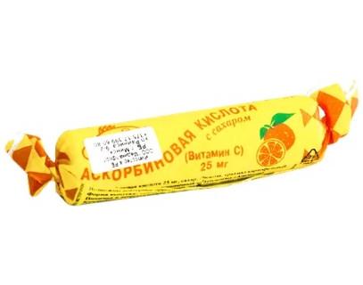 Фото Аскорбиновая кислота (апельсин), таблетки 25 мг, 10 шт.