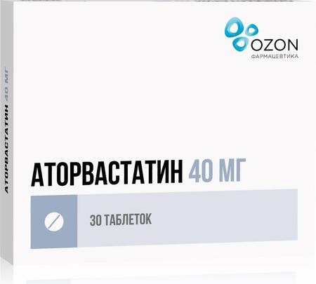 Фото Аторвастатин, таблетки покрыт. плен. об. 40 мг, 30 шт.
