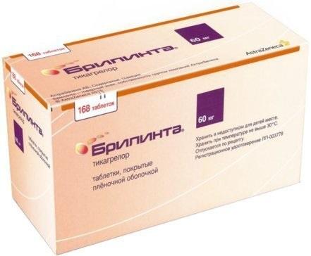 Фото Брилинта, таблетки покрыт. плен. об. 60 мг, 168 шт.