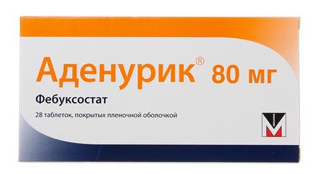 Фото Аденурик таблетки, покрытые пленочной оболочкой 80 мг, 28 шт.