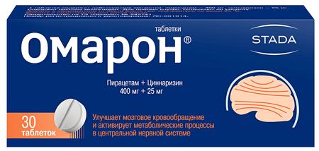 Фото Омарон, таблетки 400 мг+25 мг, 30 шт.