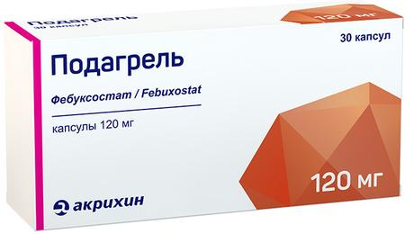 Фото Подагрель, капсулы 120 мг, 30 шт.
