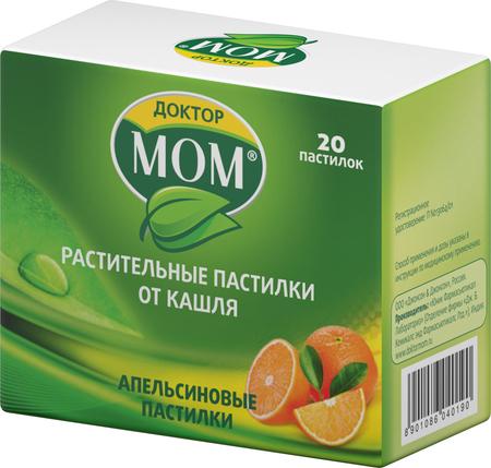 Фото Доктор МОМ, пастилки от кашля (апельсин), 20 шт.