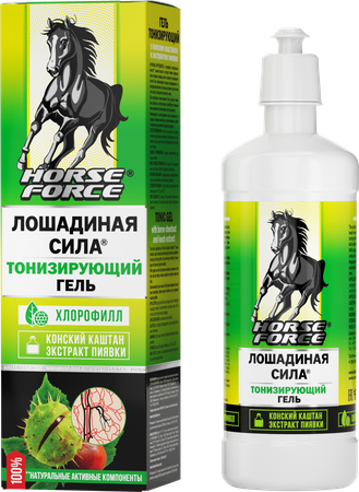 Фото Лошадиная Сила, гель тонизирующий для вен с конским каштаном и экстрактом пиявки, 500 мл