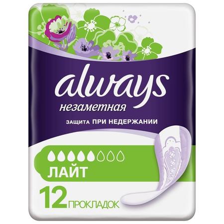 Фото Always Light Незаметная защита, прокладки урологические, 12 шт. Фото Always Light Незаметная защита, прокладки урологические, 12 шт.