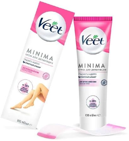 Фото Veet MINIMA, крем для депиляции для нормальной кожи, 100 мл Фото Veet MINIMA, крем для депиляции для нормальной кожи, 100 мл