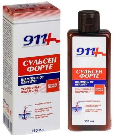 Фото 911 Сульсен форте, шампунь от перхоти, 150 мл Фото 911 Сульсен форте, шампунь от перхоти, 150 мл