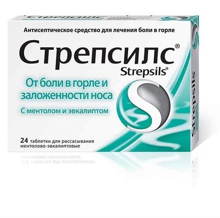 Фото Стрепсилс, таблетки для рассасывания (ментол-эвкалипт), 24 шт.