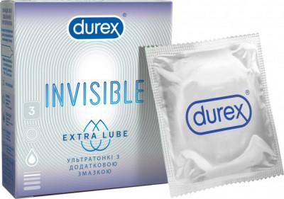 Фото Презервативы Дюрекс Invisible Extra Lube, 3 шт.
