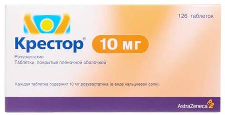 Фото Крестор, таблетки покрыт. плен. об. 10 мг. 126 шт.