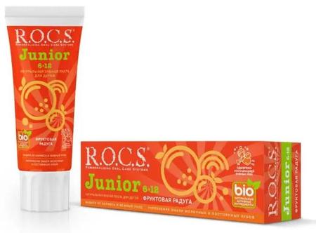 Фото Rocs Junior, зубная паста (фруктовая радуга), 74 г