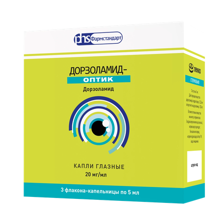 Фото Дорзоламид-Оптик, капли глазные 20 мг/мл, флакон 5 мл, 3 шт.