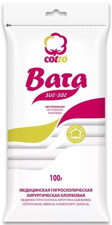 Фото Вата хирургическая Зиг-Заг (cotto), 100 г Фото Вата хирургическая Зиг-Заг (cotto), 100 г