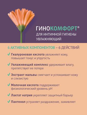 Фото Гинокомфорт, увлажняющий гель для интимной гигиены, 200 мл