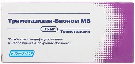 Фото Триметазидин-Биоком МВ, таблетки с модиф, высв, 35 мг, 30 шт.