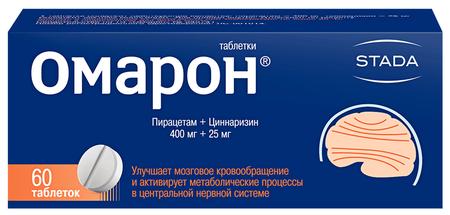 Фото Омарон, таблетки 400 мг+25 мг, 60 шт.