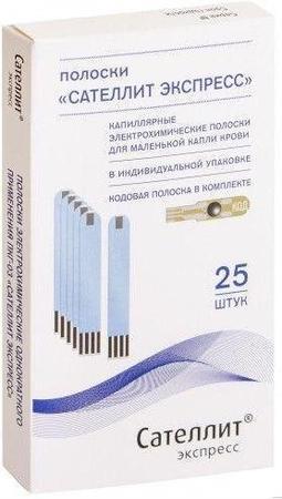 Фото Сателлит Экспресс ПКГ-03, тест-полоски, 25 шт.
