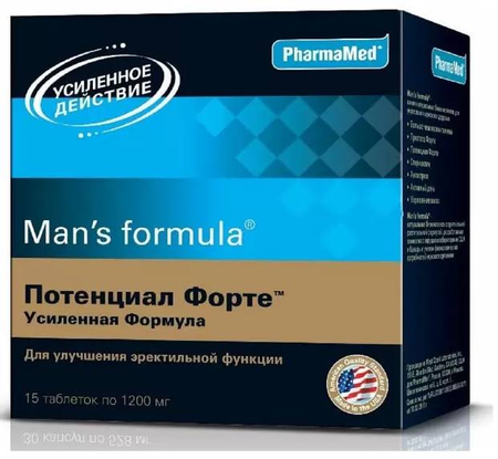 Фото Менс-Формула Потенциал Форте Усиленная формула, таблетки, 15 шт.
