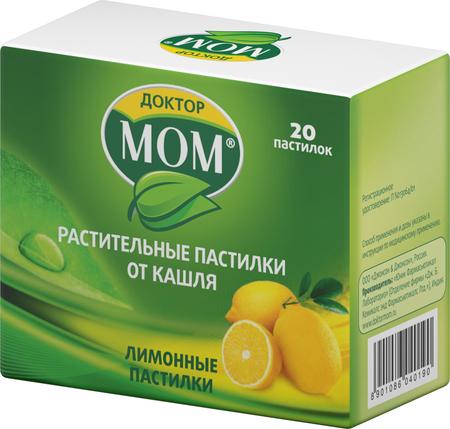 Фото Доктор МОМ, пастилки от кашля (лимон), 20 шт.