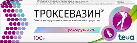 Фото Троксевазин, гель 2%, 100 г