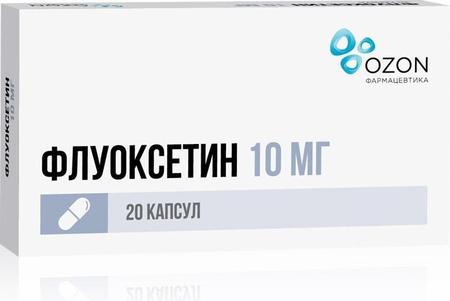 Фото Флуоксетин, капсулы 10 мг, 20 шт.