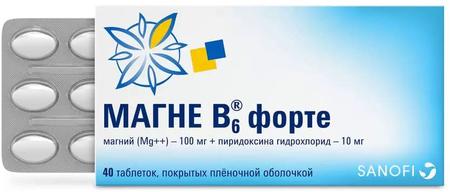 Фото Магне В6 форте, таблетки покрыт. плен. об., 40 шт.