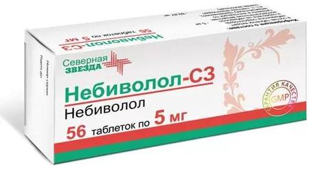 Фото Небиволол-СЗ, таблетки 5 мг, 56 шт.