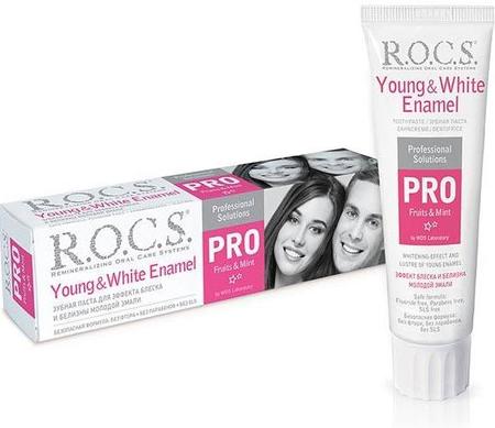 Фото Rocs PRO, зубная паста для эффекта блеска и белизны молодой эмали, 135 г