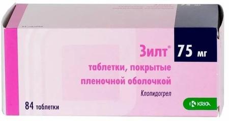Фото Зилт, таблетки покрыт. плен. об. 75 мг, 84 шт.