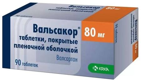 Фото Вальсакор, таблетки покрыт. плен. об. 80 мг, 90 шт.
