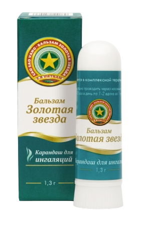Фото Золотая звезда, бальзам для ингаляций, 1,3 г